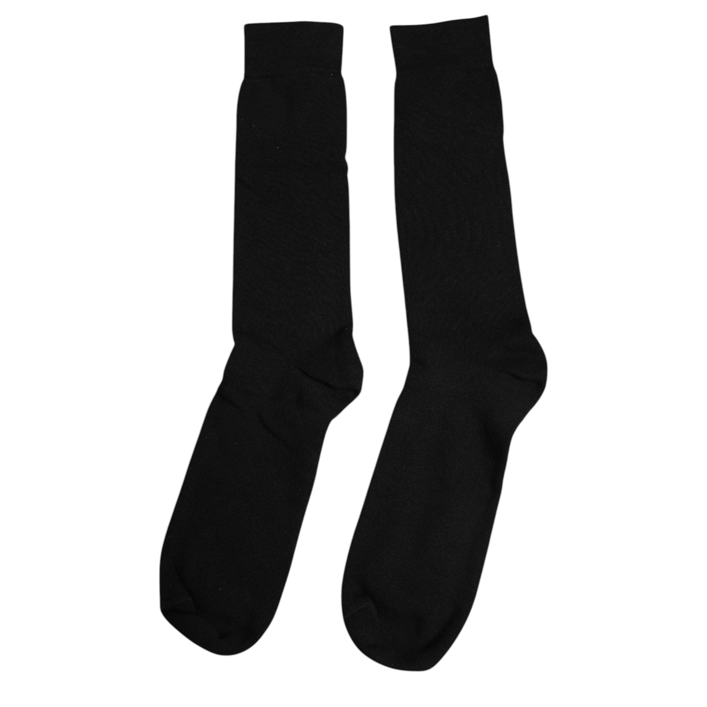 Chaussettes mi-mollet noires en coton uni Dolce &amp; Gabbana pour homme