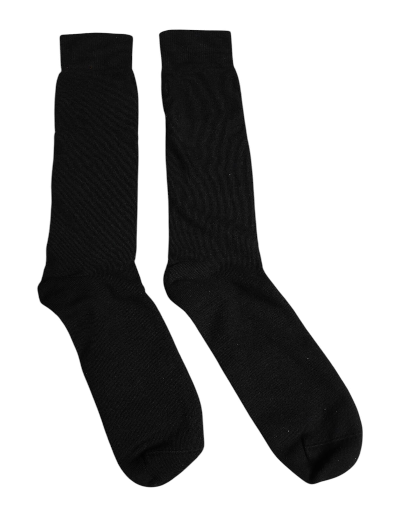 Chaussettes mi-mollet noires en coton uni Dolce &amp; Gabbana pour homme