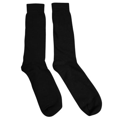 Chaussettes mi-mollet noires en coton uni Dolce &amp; Gabbana pour homme