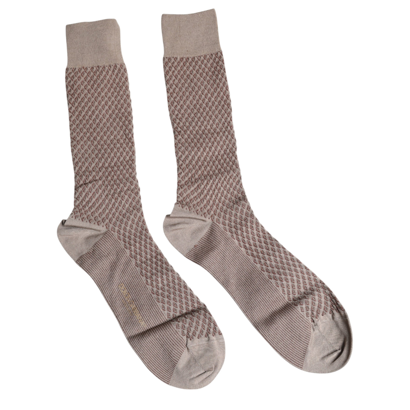 Chaussettes mi-mollet marron unies Dolce &amp; Gabbana pour homme avec logo DG