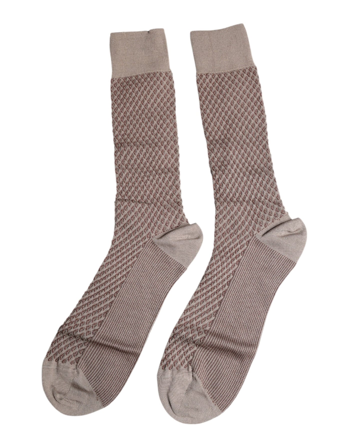 Chaussettes mi-mollet marron unies Dolce &amp; Gabbana pour homme avec logo DG