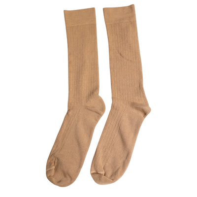 Chaussettes mi-mollet marron en coton uni Dolce &amp; Gabbana pour homme
