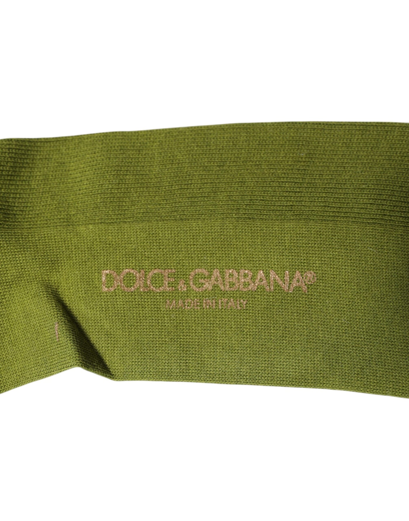 Chaussettes montantes en coton vert avec logo Dolce &amp; Gabbana
