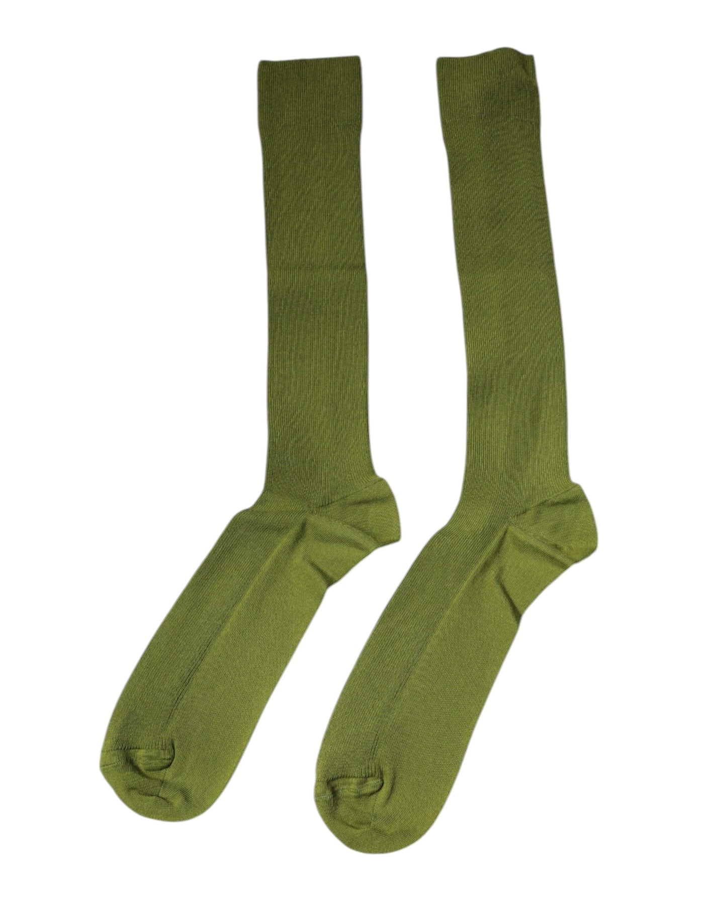 Chaussettes montantes en coton vert avec logo Dolce &amp; Gabbana