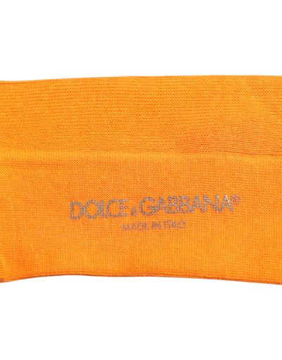 Chaussettes montantes en coton orange avec logo Dolce &amp; Gabbana