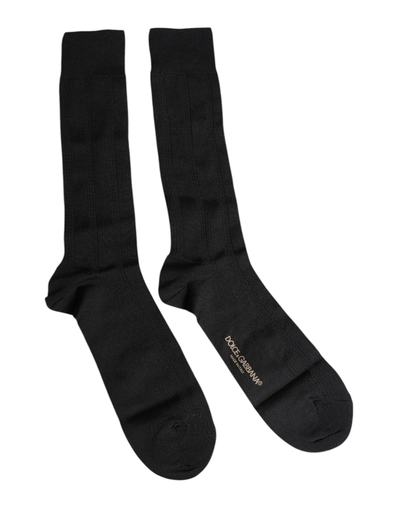 Chaussettes mi-mollet noires extensibles à logo Dolce &amp; Gabbana pour homme