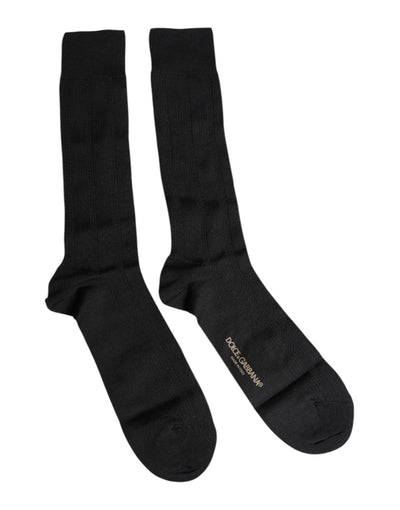 Chaussettes mi-mollet noires extensibles à logo Dolce &amp; Gabbana pour homme