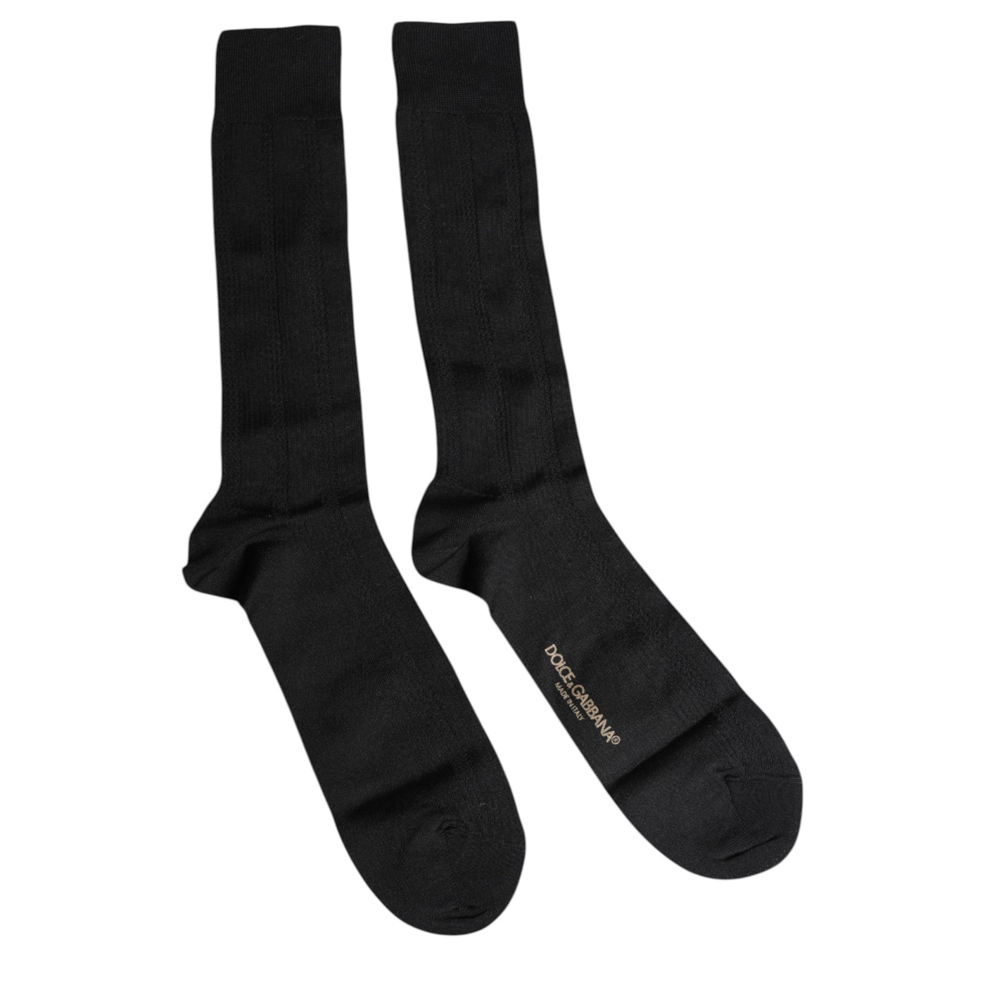 Chaussettes mi-mollet noires extensibles à logo Dolce &amp; Gabbana pour homme