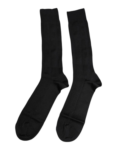 Chaussettes mi-mollet noires extensibles à logo Dolce &amp; Gabbana pour homme