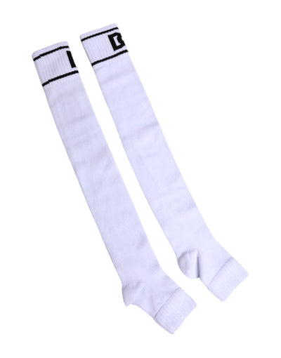 Chaussettes ouvertes Dolce &amp; Gabbana en coton blanc avec logo DG imprimé