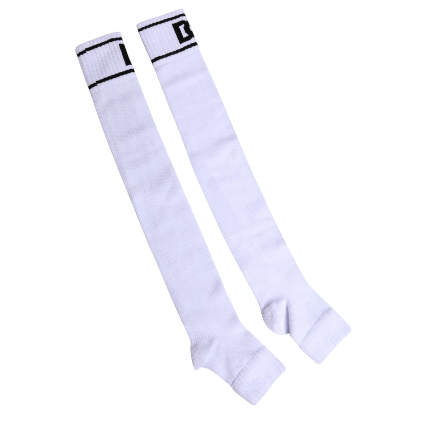 Chaussettes ouvertes Dolce &amp; Gabbana en coton blanc avec logo DG imprimé