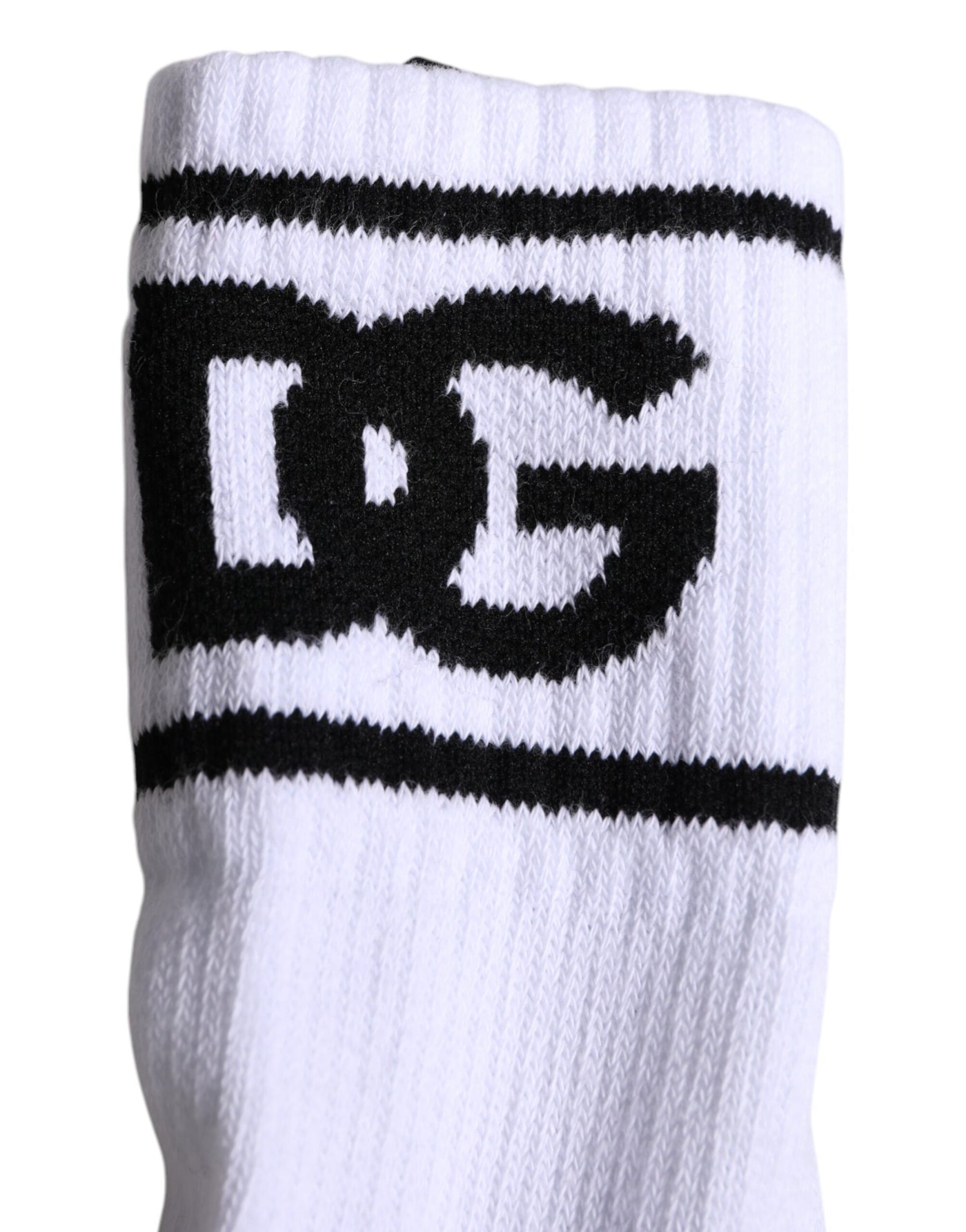 Chaussettes ouvertes Dolce &amp; Gabbana en coton blanc avec logo DG imprimé