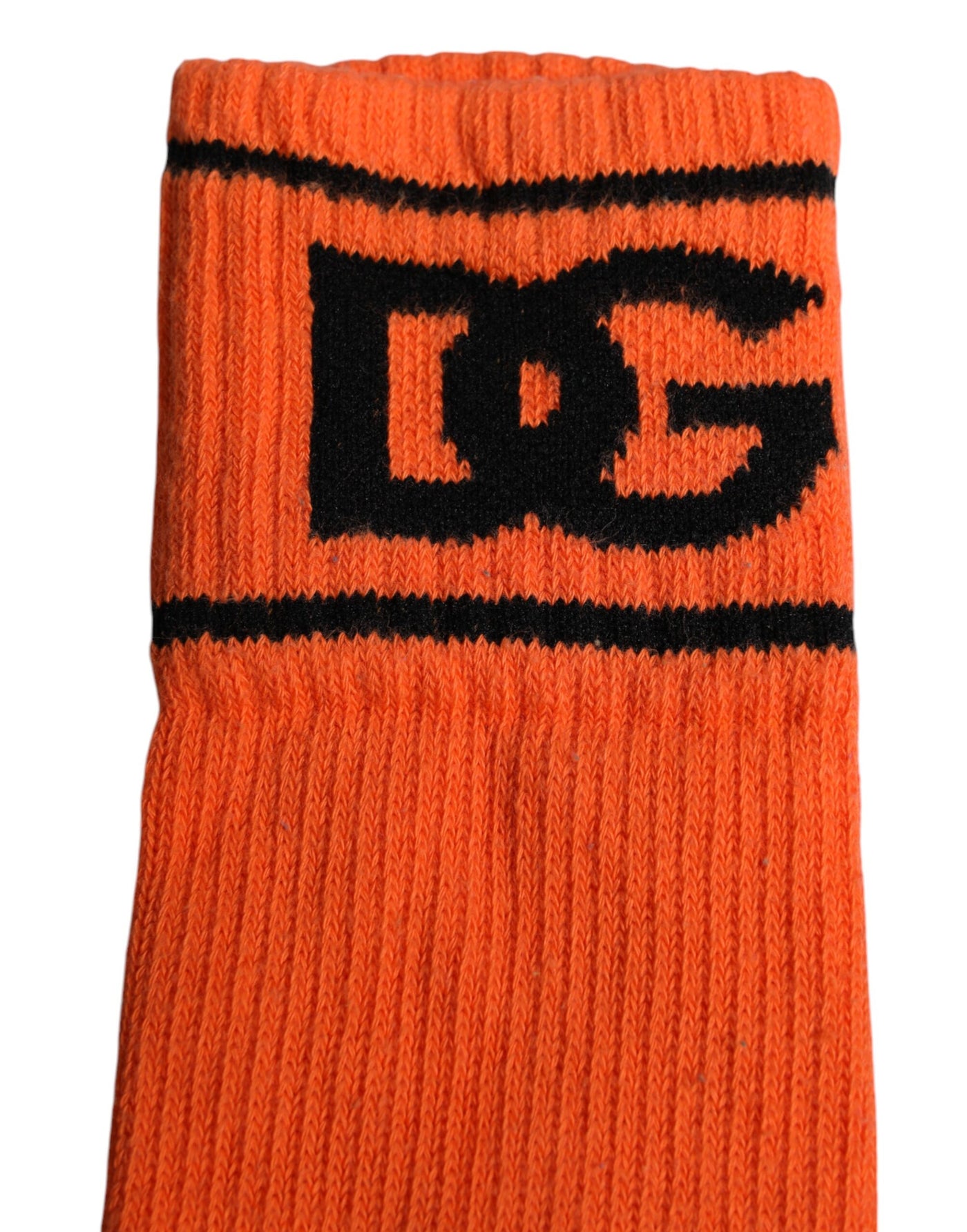 Chaussettes à bout ouvert en coton orange Dolce &amp; Gabbana avec logo DG imprimé