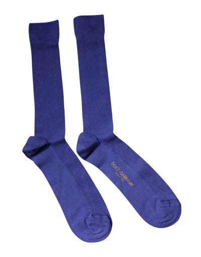 Chaussettes mi-mollet en coton violet avec logo Dolce &amp; Gabbana