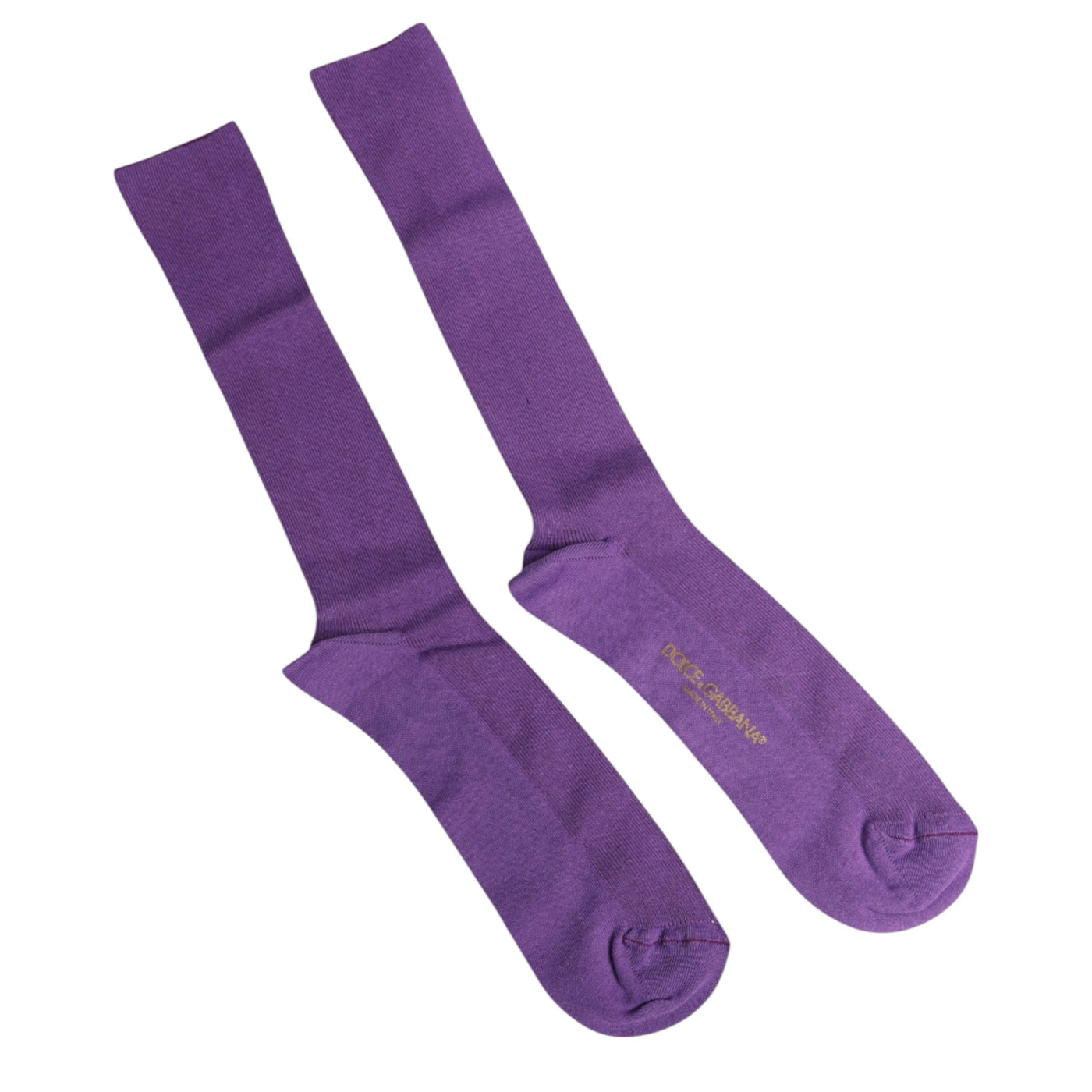 Chaussettes mi-mollet en coton violet avec logo Dolce &amp; Gabbana