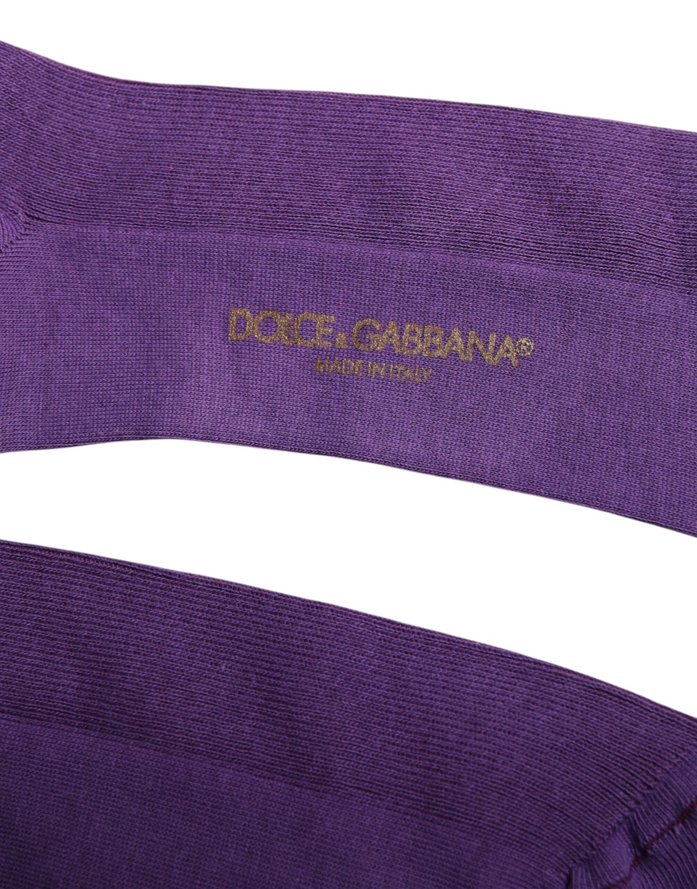 Chaussettes mi-mollet en coton violet avec logo Dolce &amp; Gabbana