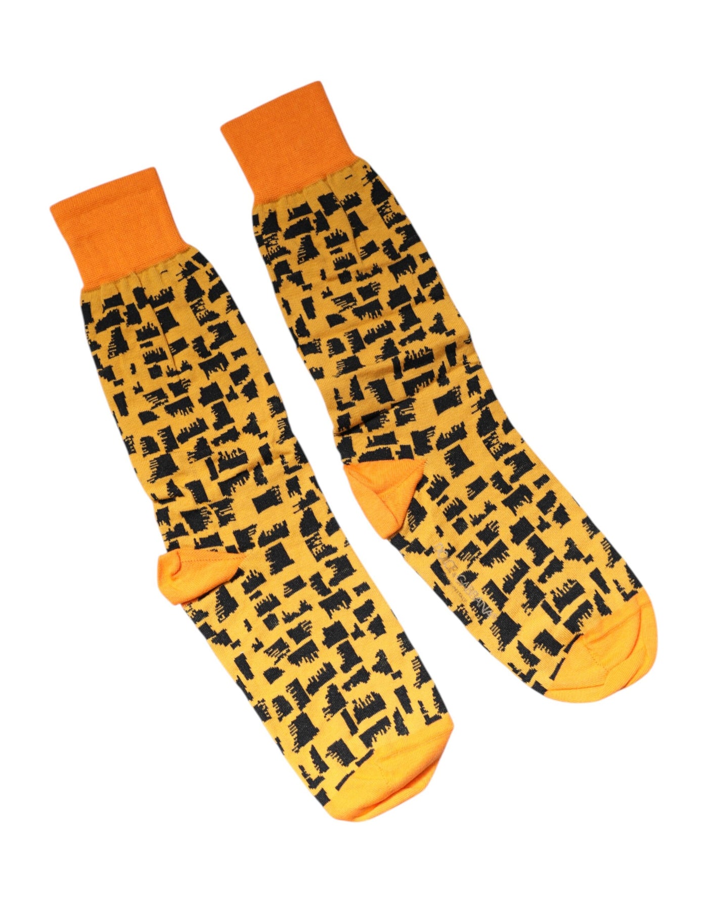Chaussettes mi-mollet jaunes et noires pour homme Dolce &amp; Gabbana