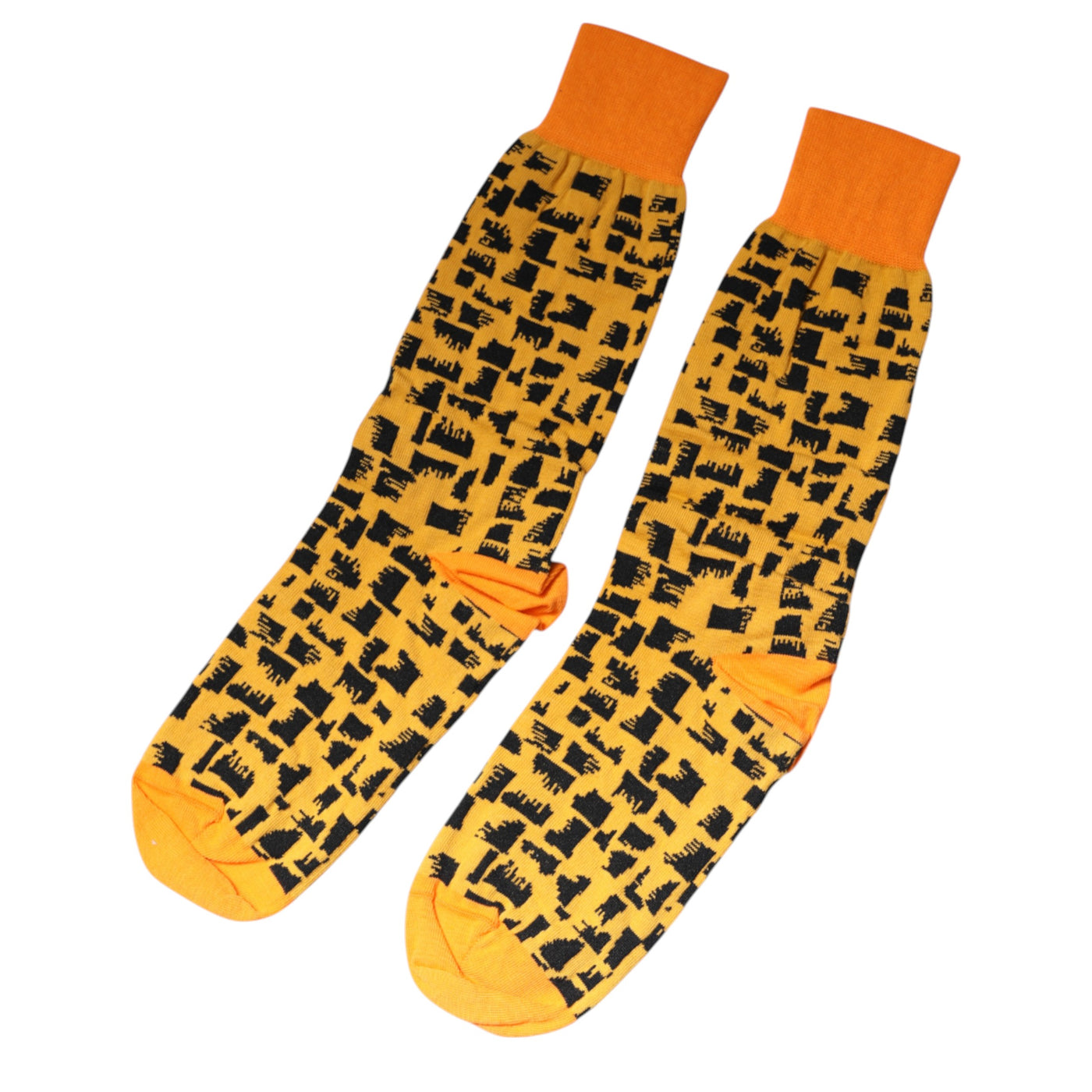 Chaussettes mi-mollet jaunes et noires pour homme Dolce &amp; Gabbana