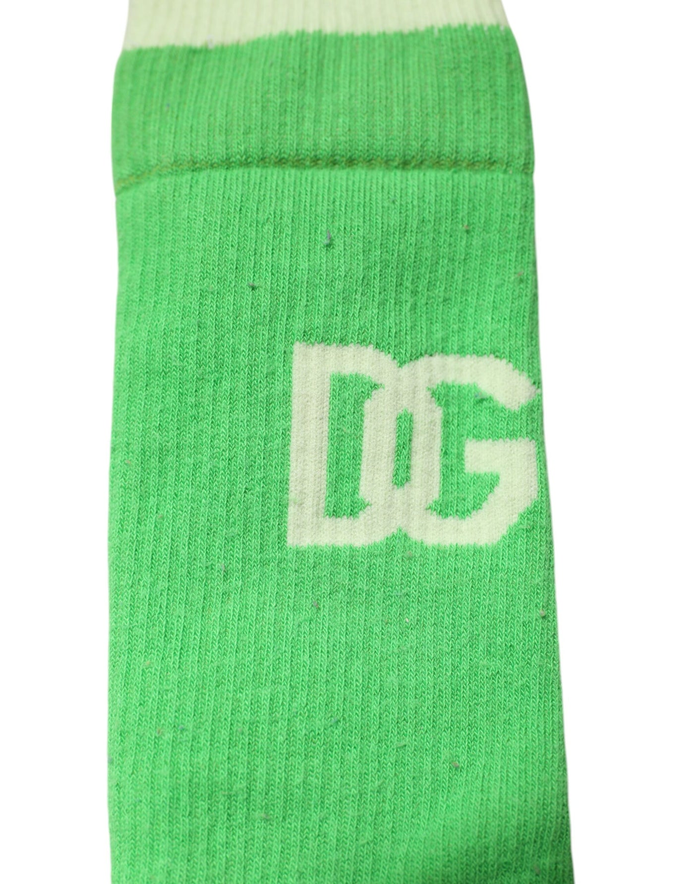 Chaussettes mi-mollet en nylon vert Dolce &amp; Gabbana avec logo DG pour homme