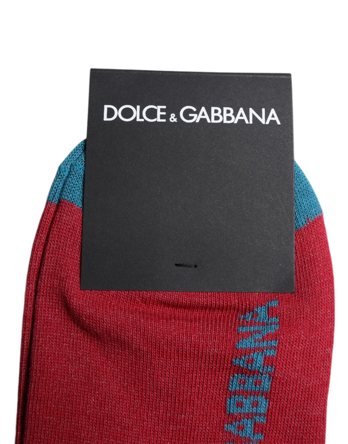 Chaussettes mi-mollet en coton rouge Dolce &amp; Gabbana avec logo DG imprimé