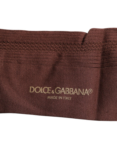 Chaussettes mi-mollet extensibles marron à imprimé logo Dolce &amp; Gabbana