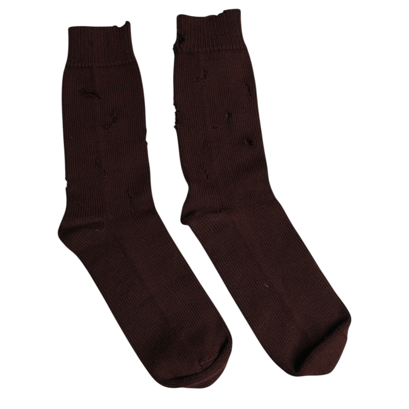 Chaussettes mi-mollet extensibles en coton uni marron Dolce &amp; Gabbana