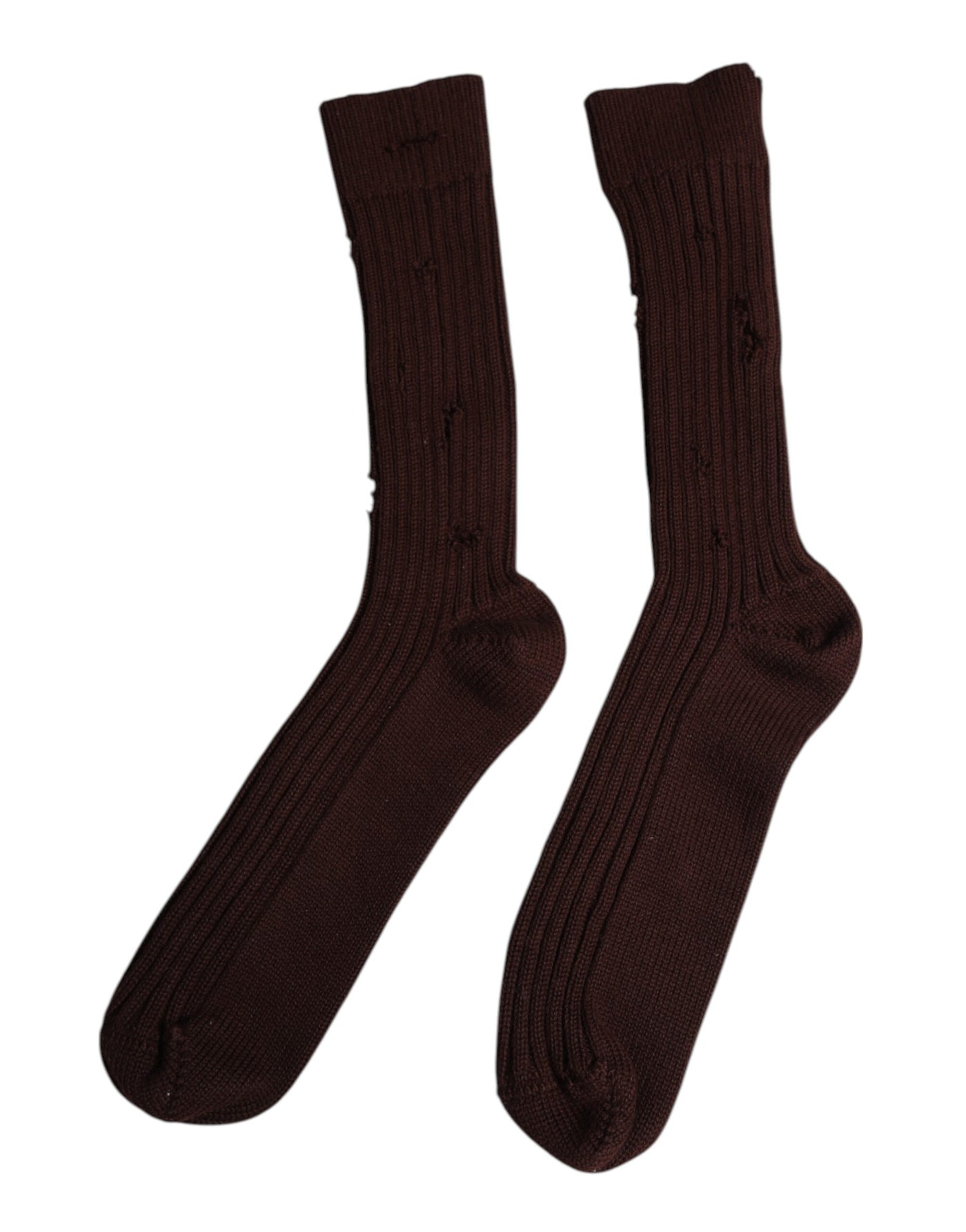 Chaussettes mi-mollet extensibles en coton marron Dolce &amp; Gabbana