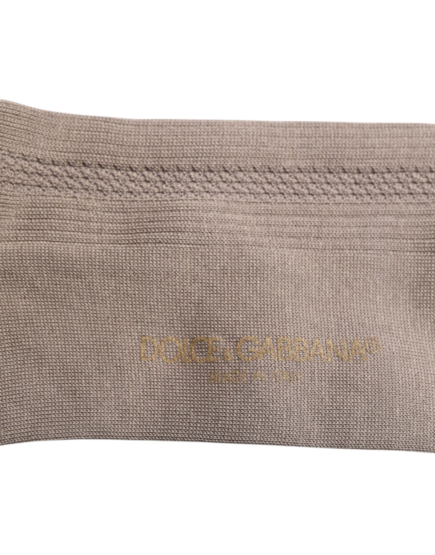Chaussettes mi-mollet en coton stretch marron Dolce &amp; Gabbana avec logo