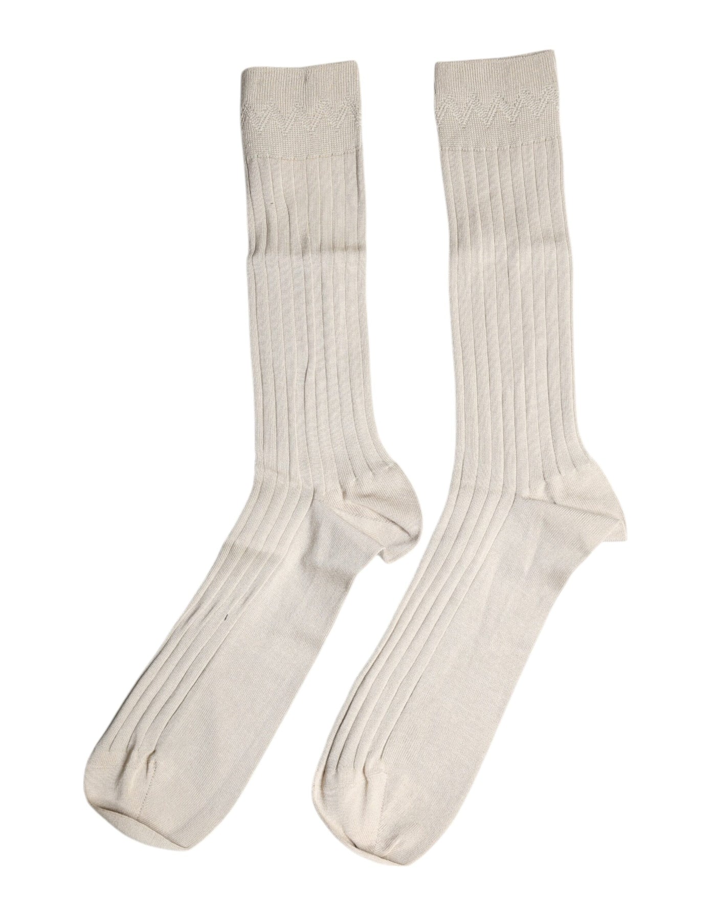 Chaussettes mi-mollet en coton stretch beige Dolce &amp; Gabbana avec logo