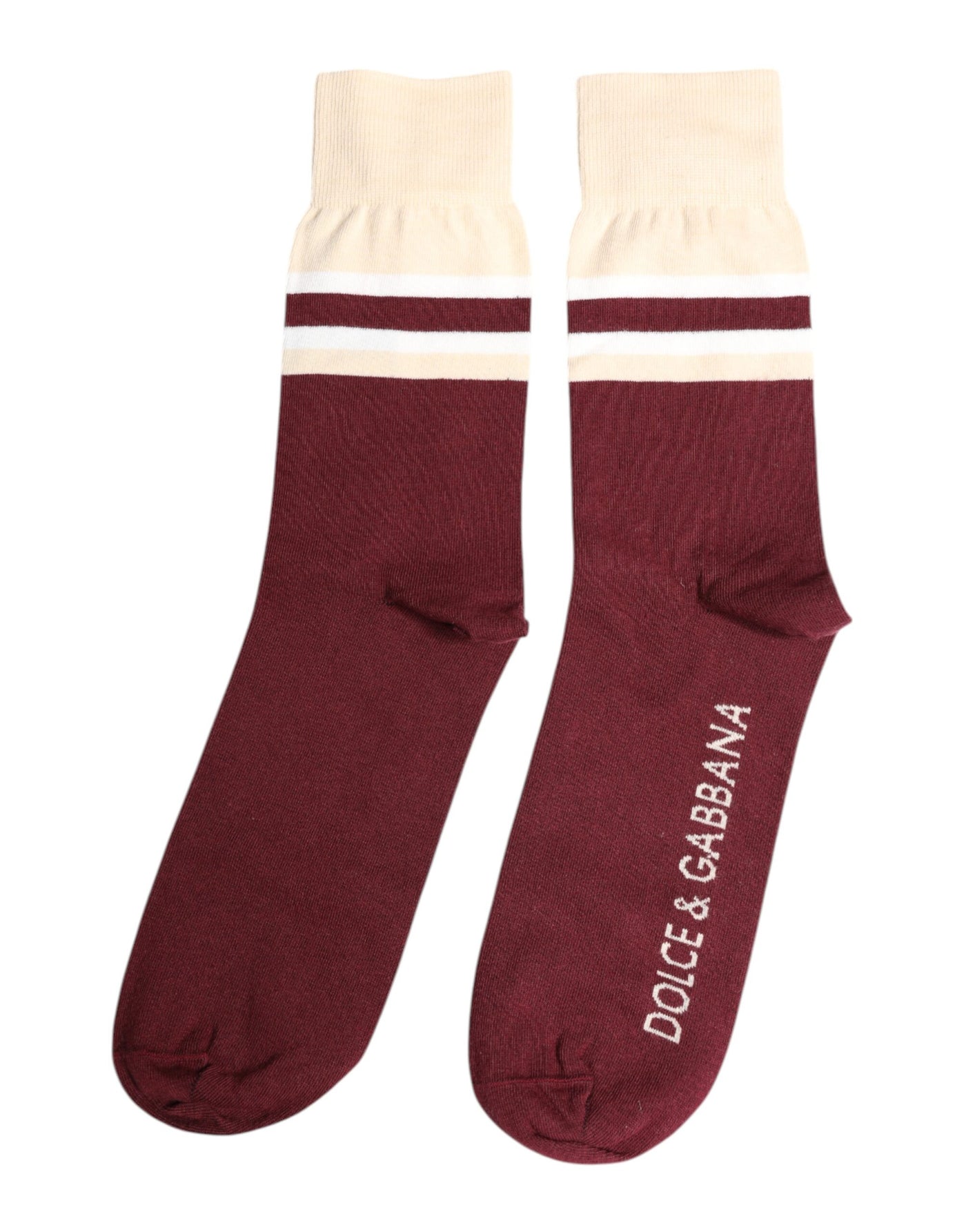Chaussettes mi-mollet extensibles bordeaux Dolce &amp; Gabbana à imprimé logo
