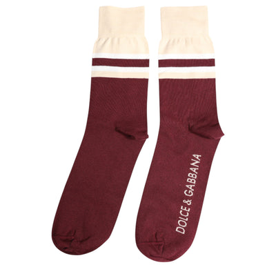 Chaussettes mi-mollet extensibles bordeaux Dolce &amp; Gabbana à imprimé logo