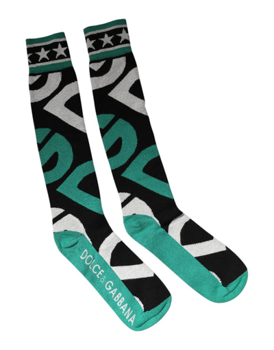 Chaussettes montantes en coton stretch multicolore Dolce &amp; Gabbana