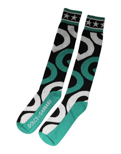 Chaussettes montantes en coton stretch multicolore Dolce &amp; Gabbana