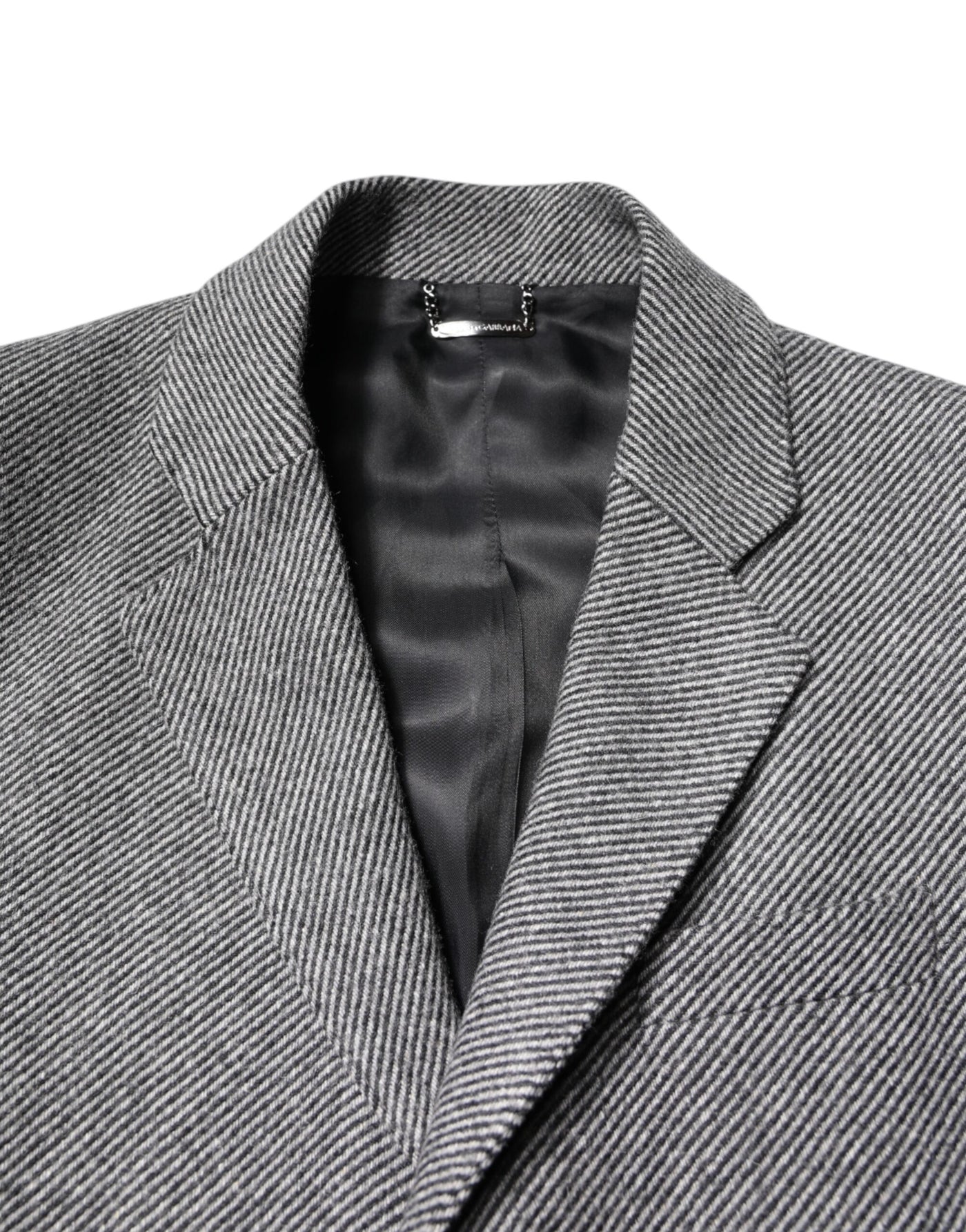 Trench-coat simple boutonnage en laine grise Dolce &amp; Gabbana