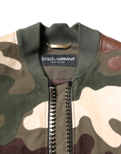 Dolce &amp; Gabbana - Blouson aviateur en coton multicolore entièrement zippé