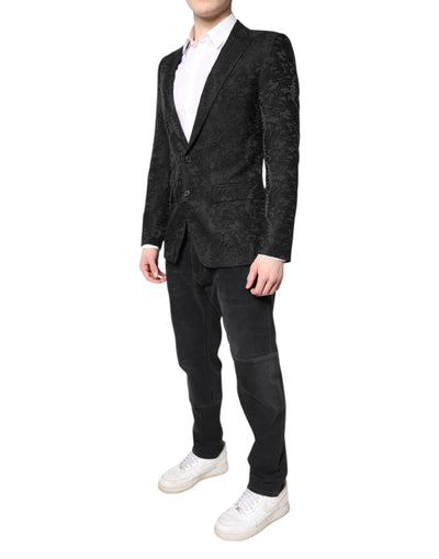 Dolce &amp; Gabbana - Veste-manteau en jacquard floral noir