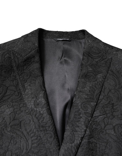 Dolce &amp; Gabbana - Veste-manteau en jacquard floral noir