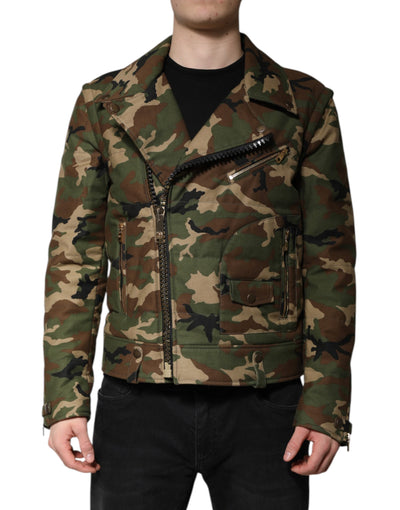 Veste motard en nylon camouflage multicolore Dolce &amp; Gabbana