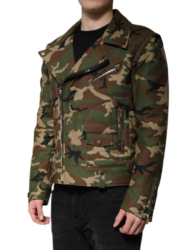 Veste motard en nylon camouflage multicolore Dolce &amp; Gabbana