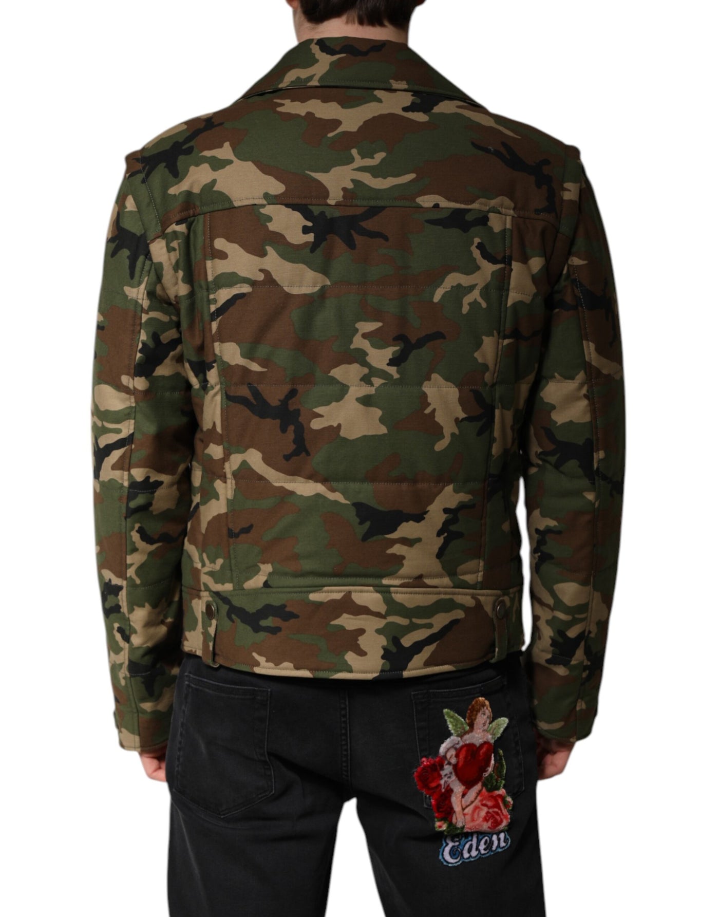 Veste motard en nylon camouflage multicolore Dolce &amp; Gabbana