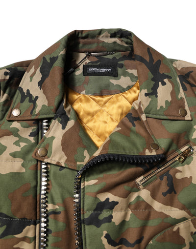 Veste motard en nylon camouflage multicolore Dolce &amp; Gabbana