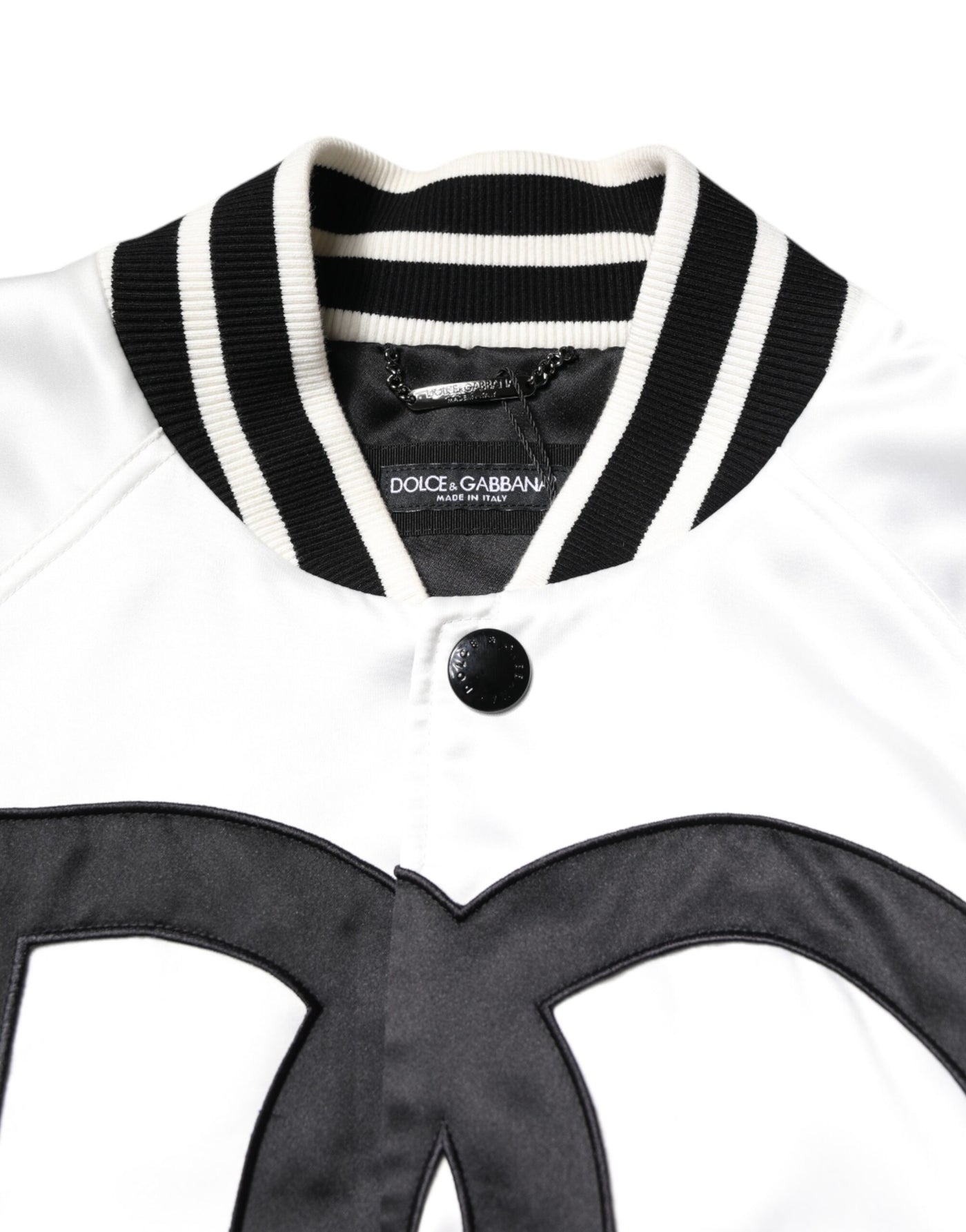 Blouson aviateur en jersey de polyester blanc avec logo DG Dolce &amp; Gabbana