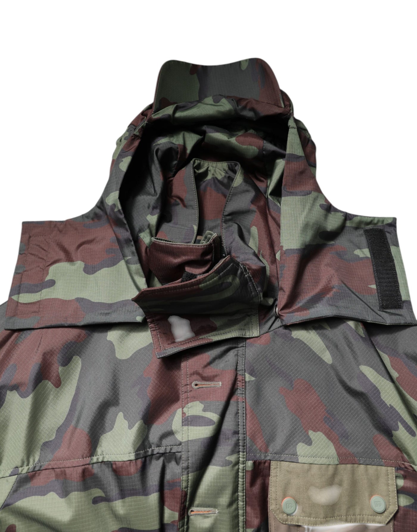 Veste à capuche boutonnée camouflage multicolore Dolce &amp; Gabbana