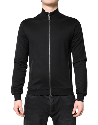 Veste bomber zippée en coton noir avec logo Dolce &amp; Gabbana pour homme