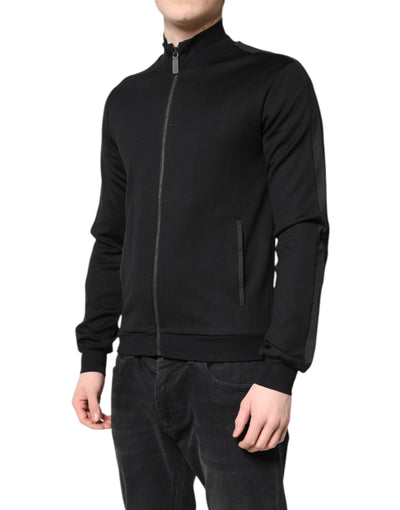 Veste bomber zippée en coton noir avec logo Dolce &amp; Gabbana pour homme
