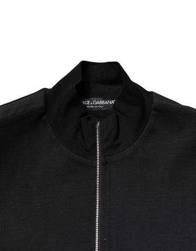 Veste bomber zippée en coton noir avec logo Dolce &amp; Gabbana pour homme