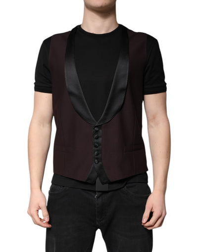 Dolce &amp; Gabbana Robe gilet en laine marron Gilet formel