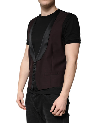 Dolce &amp; Gabbana Robe gilet en laine marron Gilet formel