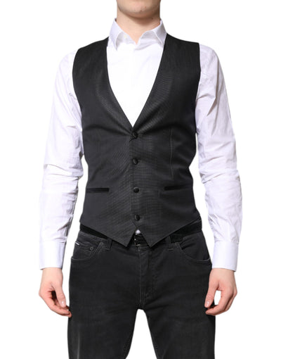 Robe gilet en laine noire Dolce &amp; Gabbana