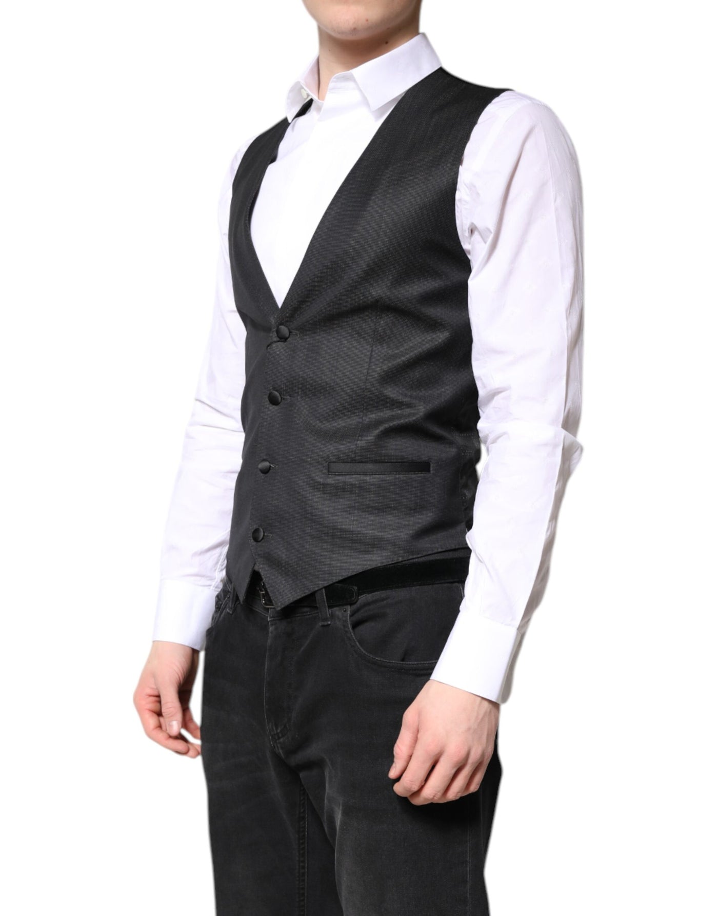 Robe gilet en laine noire Dolce &amp; Gabbana
